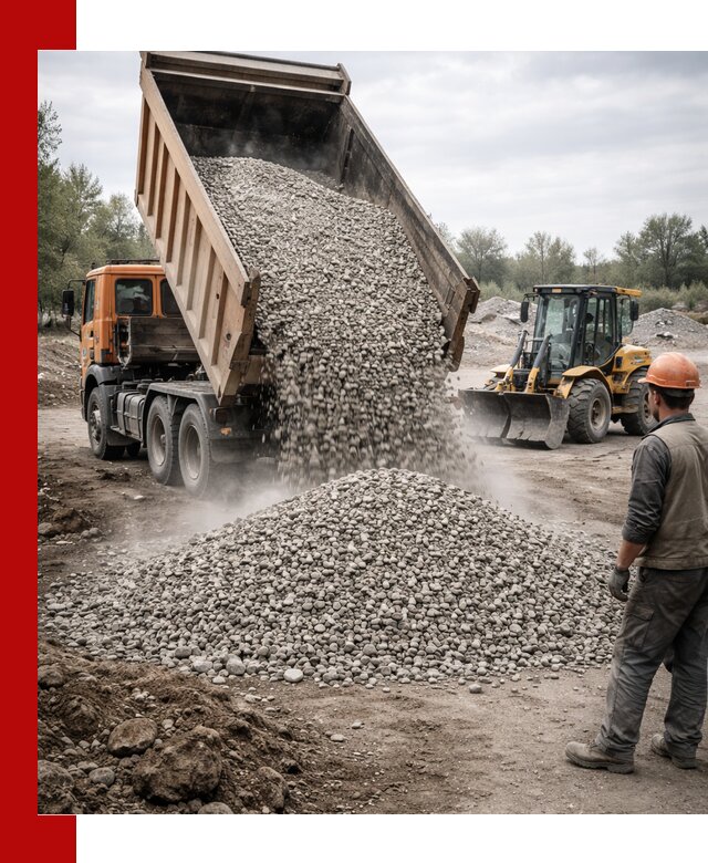 Доставка щебня в Ачинске крупными и мелкими фракциями