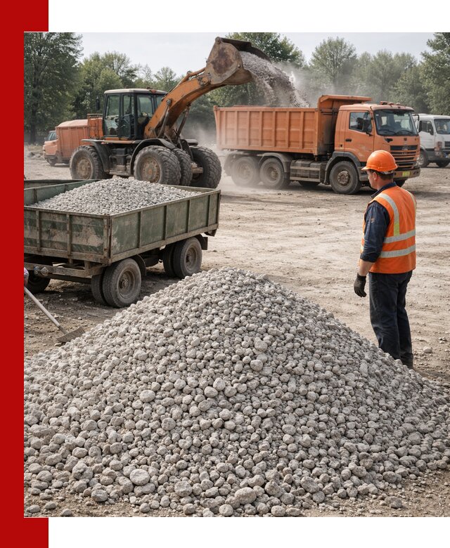 Доставка известнякового щебня фракция 20–40 в Ачинске