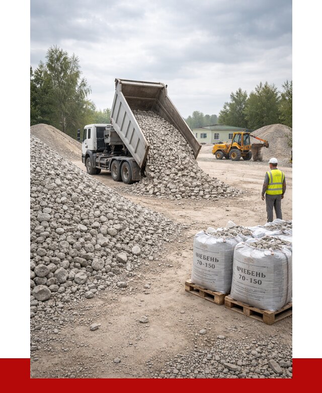 Известняковый щебень фракция 70-150 в Ачинске от 1266 р. | ПРОНЕРУДЧнс