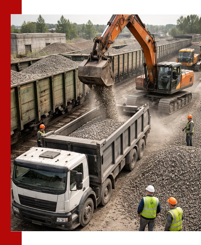 Железнодорожный щебень фракция 25–60 для поставок в Ачинске