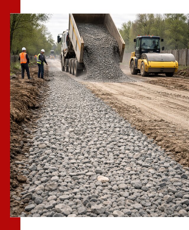 Доставка щебня для отсыпки дорог в Ачинске высокого качества