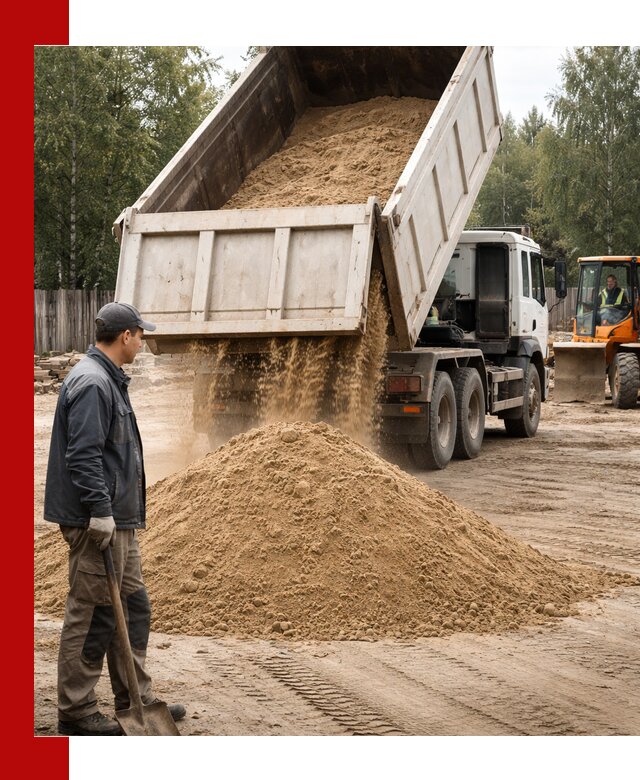 Доставка и продажа песка с разгрузкой в Ачинске