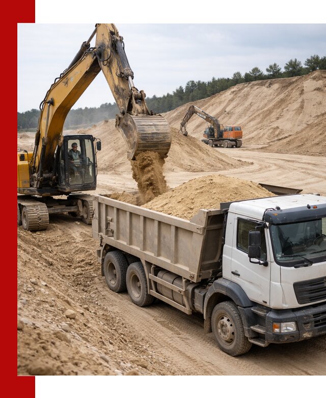 Доставка карьерного песка с самосвалами и разгрузкой в Ачинске