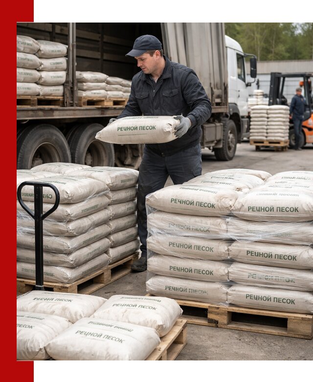 Речной песок в мешках с доставкой в Ачинске