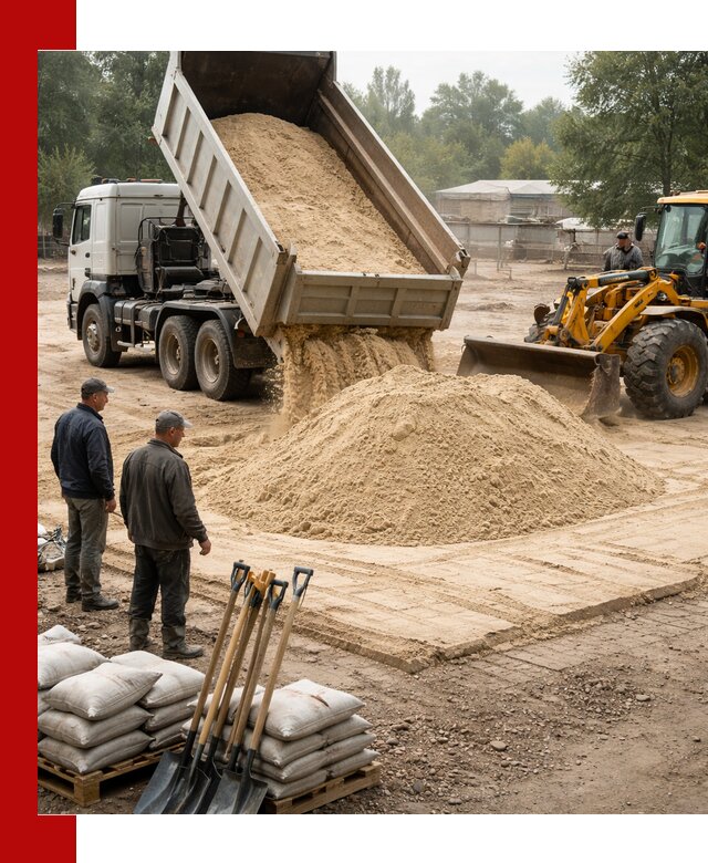 Доставка мытого песка в Ачинске с самосвалами по выгодной цене