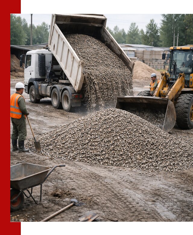 Мытый гравий с доставкой в Ачинске от карьера до участка