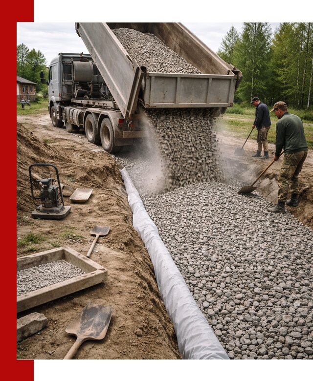 Гравий для дренажа с доставкой в Ачинске качественный и недорогой
