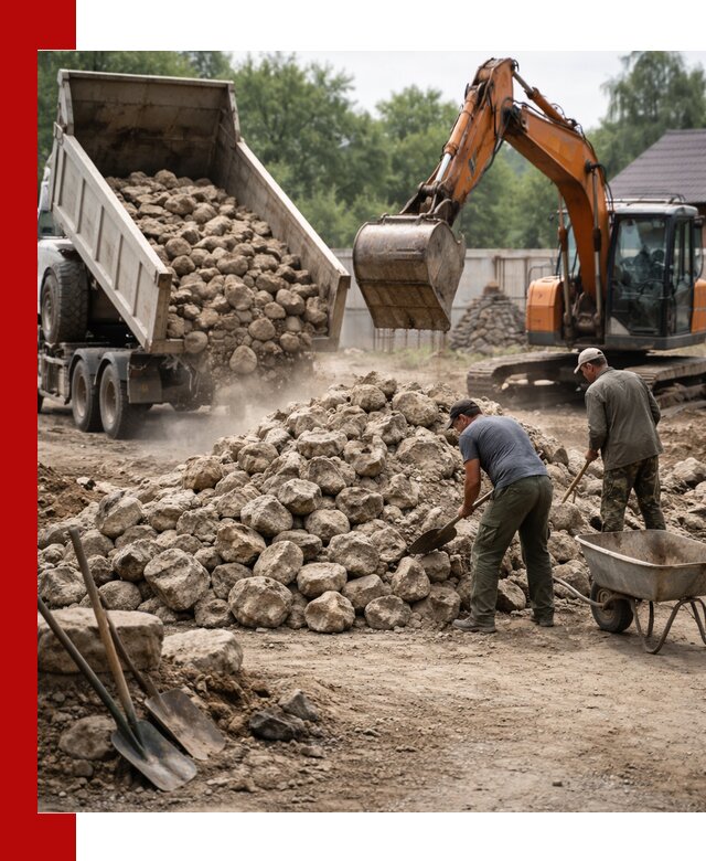 Доставка и разгрузка бутового камня в Ачинске