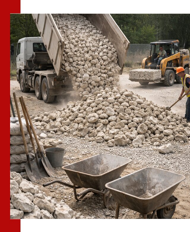 Доставка и продажа бутового известнякового камня в Ачинске