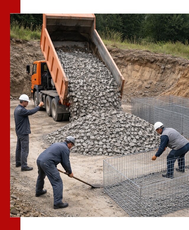Камень для габионов с доставкой в Ачинске быстро и надёжно