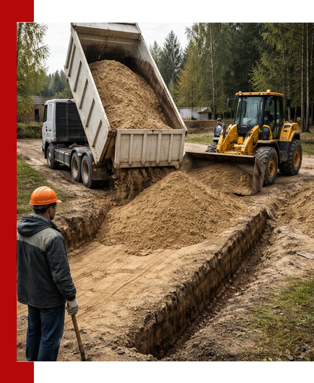 Доставка песчаного грунта в Ачинске для строительных работ