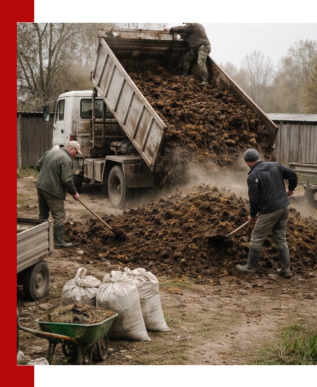 Доставка коровьего навоза самосвалом в Ачинске