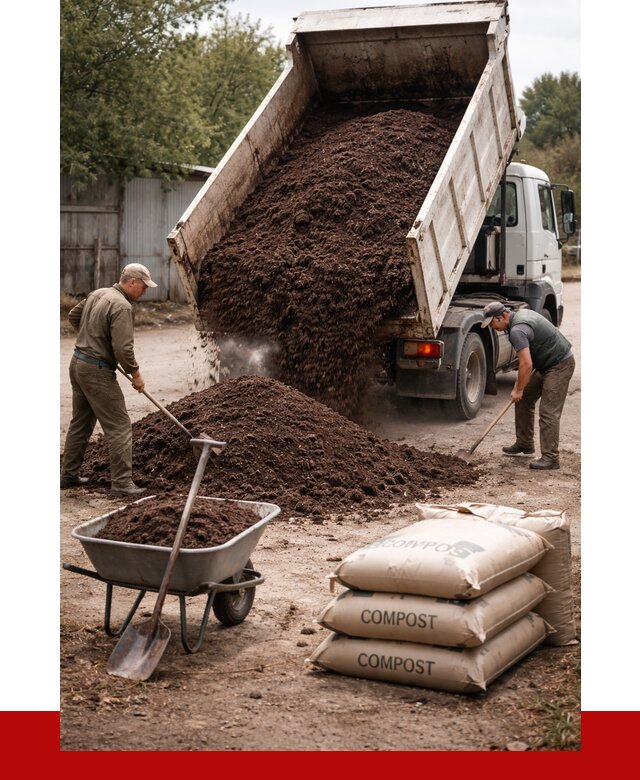 Купить компост в Ачинске от 4255 р. за куб с доставкой | ПРОНЕРУДЧнс