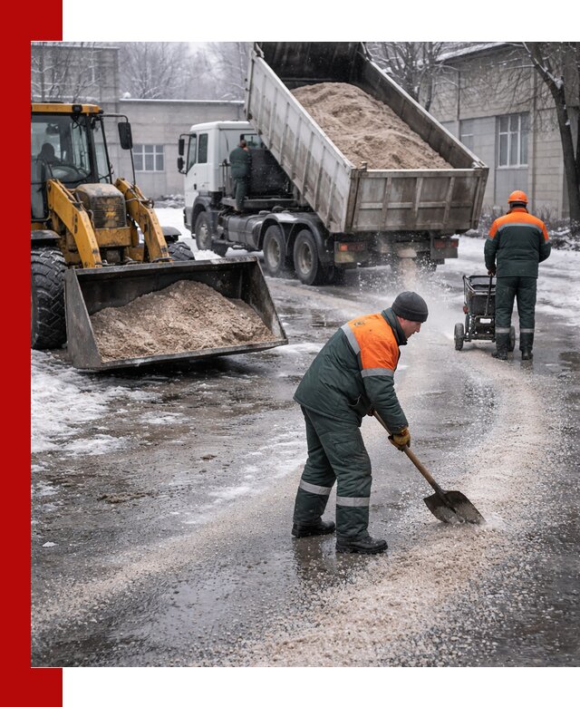 Реагент против гололеда с доставкой и нанесением в Ачинске