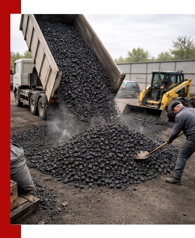 Доставка угля орех в Ачинске оптом и в розницу