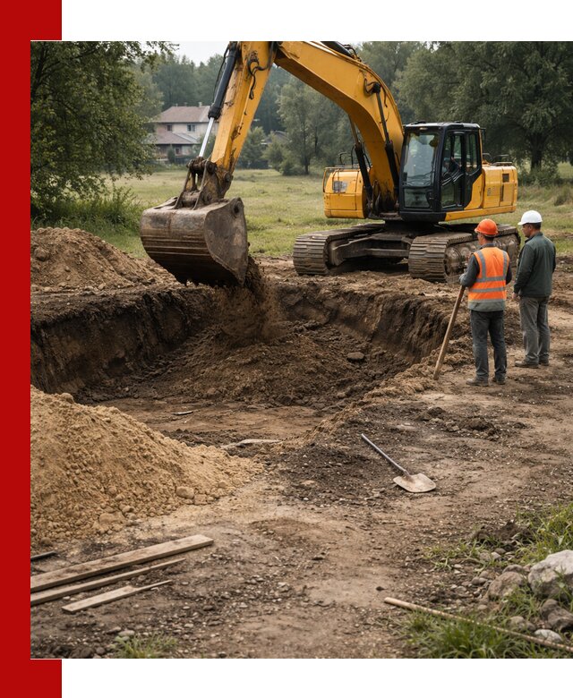 Рытье котлована под фундамент в Ачинске (быстро и недорого)