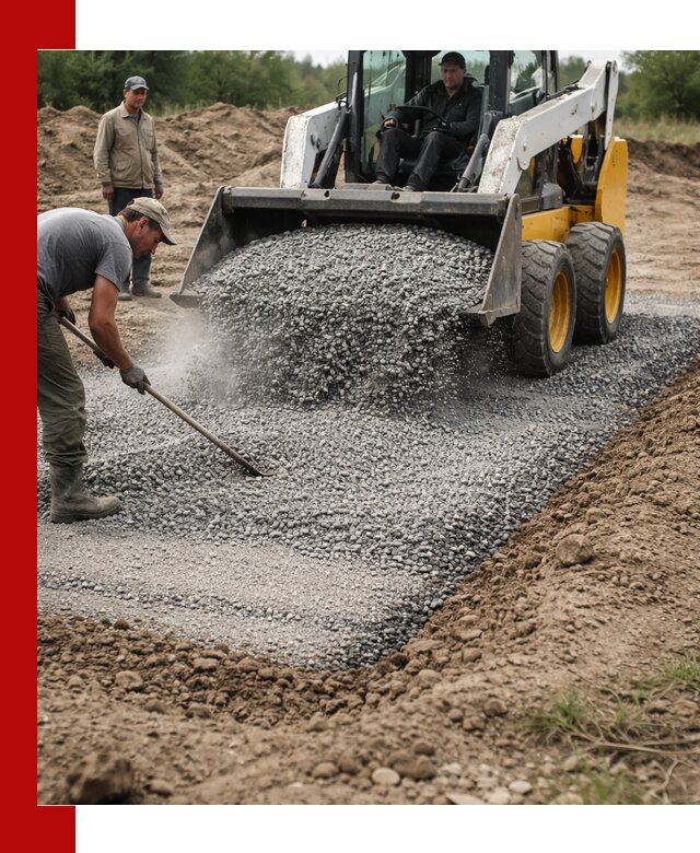 Устройство щебеночной подушки в Ачинске для дорог и фундаментов
